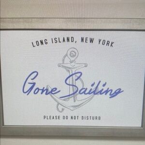 Long Island, New York Gone Sailing Framed Wall Art With Hanging Hardware On Back